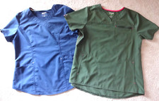 Scrubstar Pair of Scrub Tops Size M Green Navy Both have Pockets EUC 93643