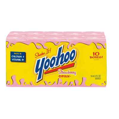 Yoo-hoo Strawberry Drink Box 6.5 Fl. Oz 10 Count - Rich in Calcium & Vitamin D