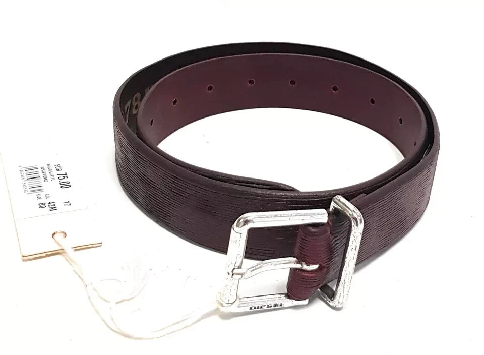 DIESEL Leder Designer Gürtel BHELO Leather Belt Riemen Cintura 85cm 34mm #79 - Bild 2 von 4