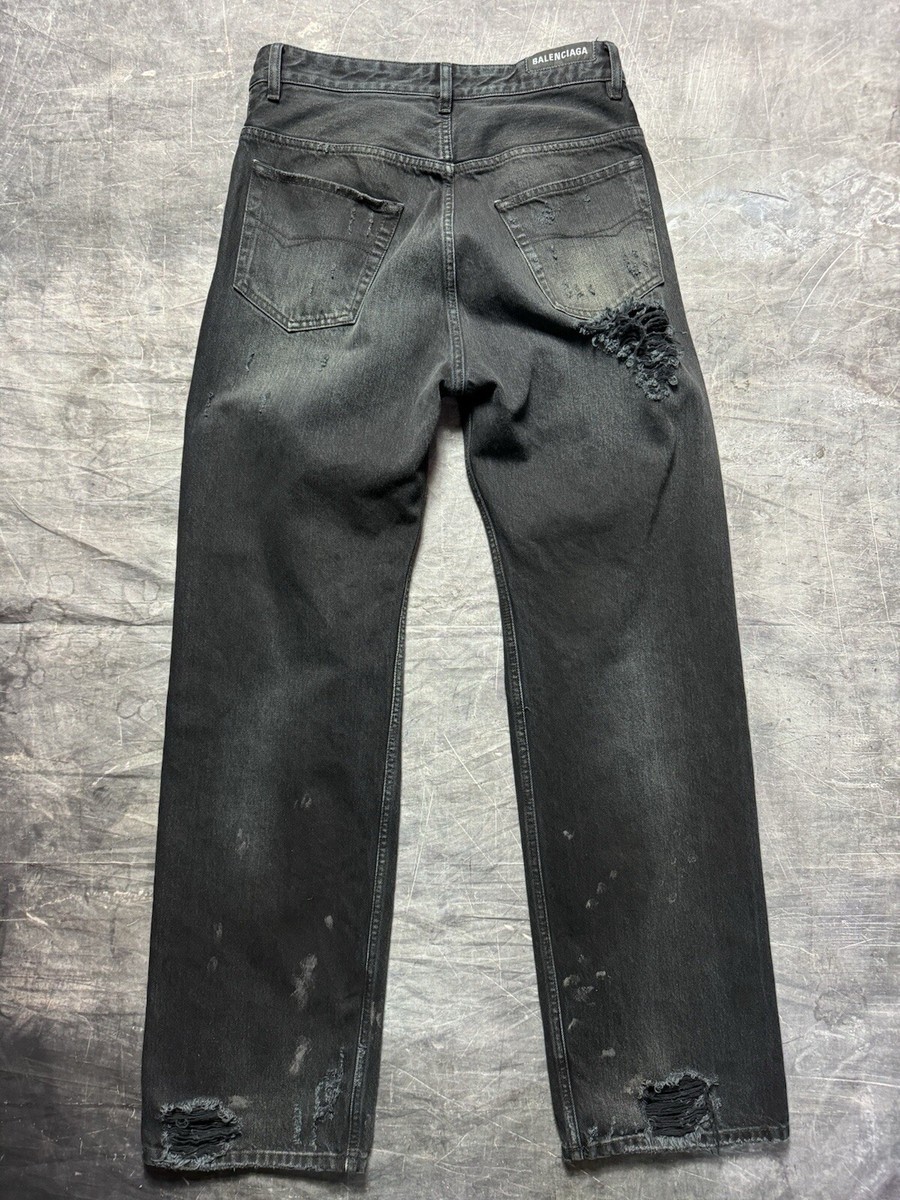 Balenciaga Destroyed Dirty Denim Jeans - Size S - NEW! | eBay