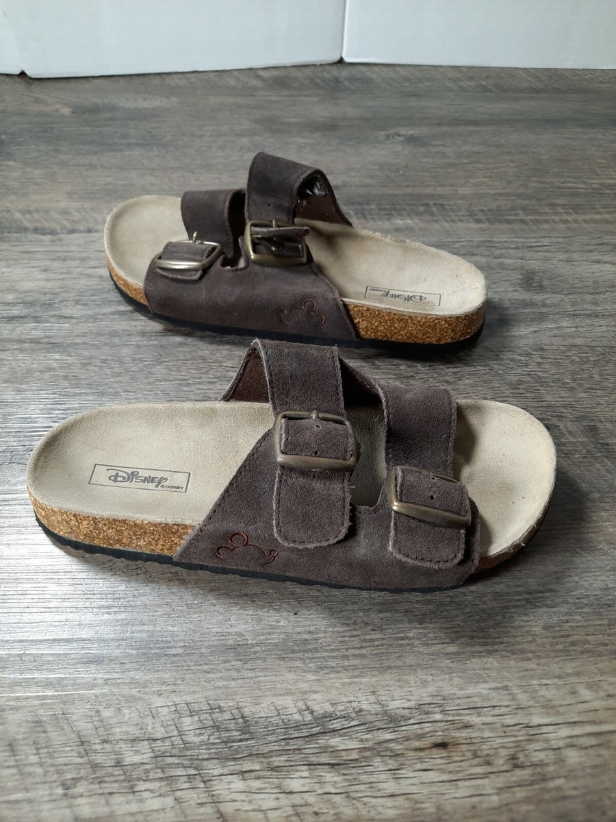 Disney Mickey Mouse Sandal Womens 8 Boys 6 Brown Suede  display picture 3
