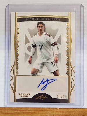 Marcelo Flores 2022 Leaf Trinity GOLD Auto card #'d 17/50 Jersey
