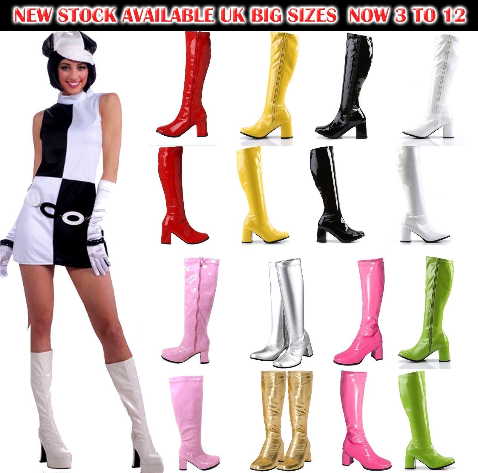 fancy dress knee high boots