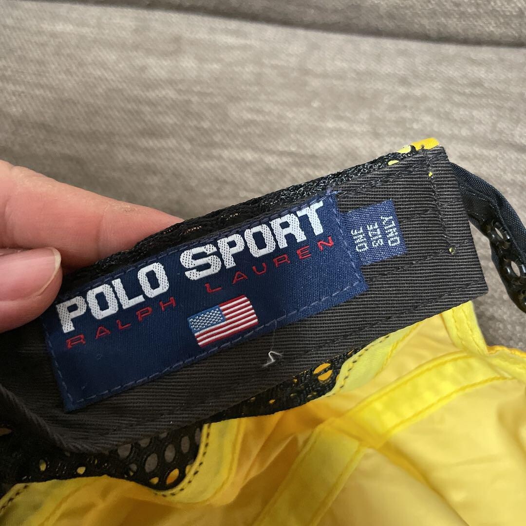 90s Ralph Lauren Polo Sport Side Mesh Cap Yellow Vintage 90s Ralph Lauren Polo Sport Side Mesh Cap Yellow Vintage