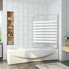 Badewannenaufsatz 6mm NANO ESG Glas Badewannenfaltwand Duschwand fAzr Badewanne