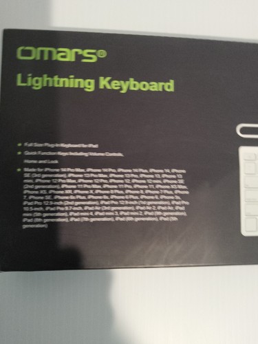 Omars MFI Certified iPad Plug-n-Go Wired Keyboard with 8-pin Lightning Connector - 第 2/3 張圖片