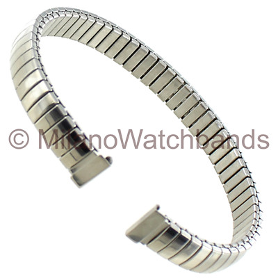 8mm Hirsch Twist-o-Flex Stainless Steel Silver Tone Ladies Watch Band 3170 BOGO