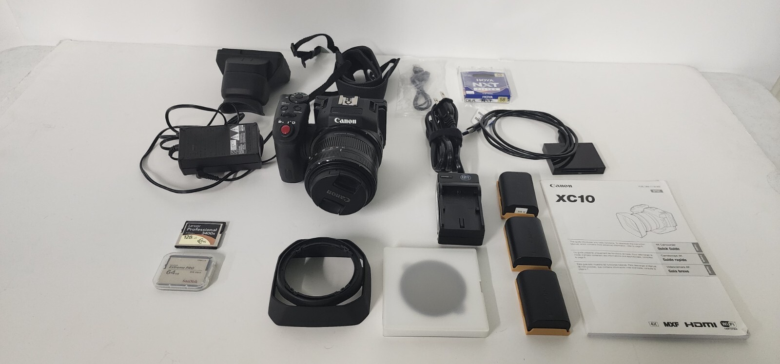 Canon XC10 4K Professional Camcorder With Viewfinder Excellent Condition w/extra