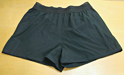 Umbro Womens Size Med Running Shorts Black Drawstring Elastic Waist Zip Pockets