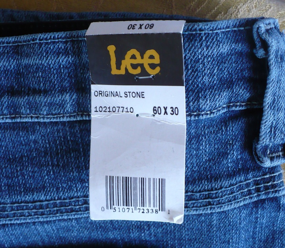 Big Men's Lee Loose Fit Straight Leg Carpenter Jeans Size 60/30 New