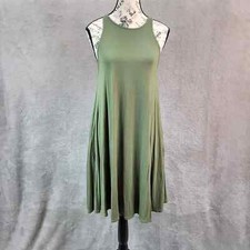 Lulus Tank Dress Womens Medium Green High Neck Sleeveless Jersey Stretch Flowy