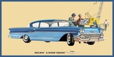 1958 Chevrolet Delray 2 Door Sedan New STEEL Sign 8 x 16" Made in USA