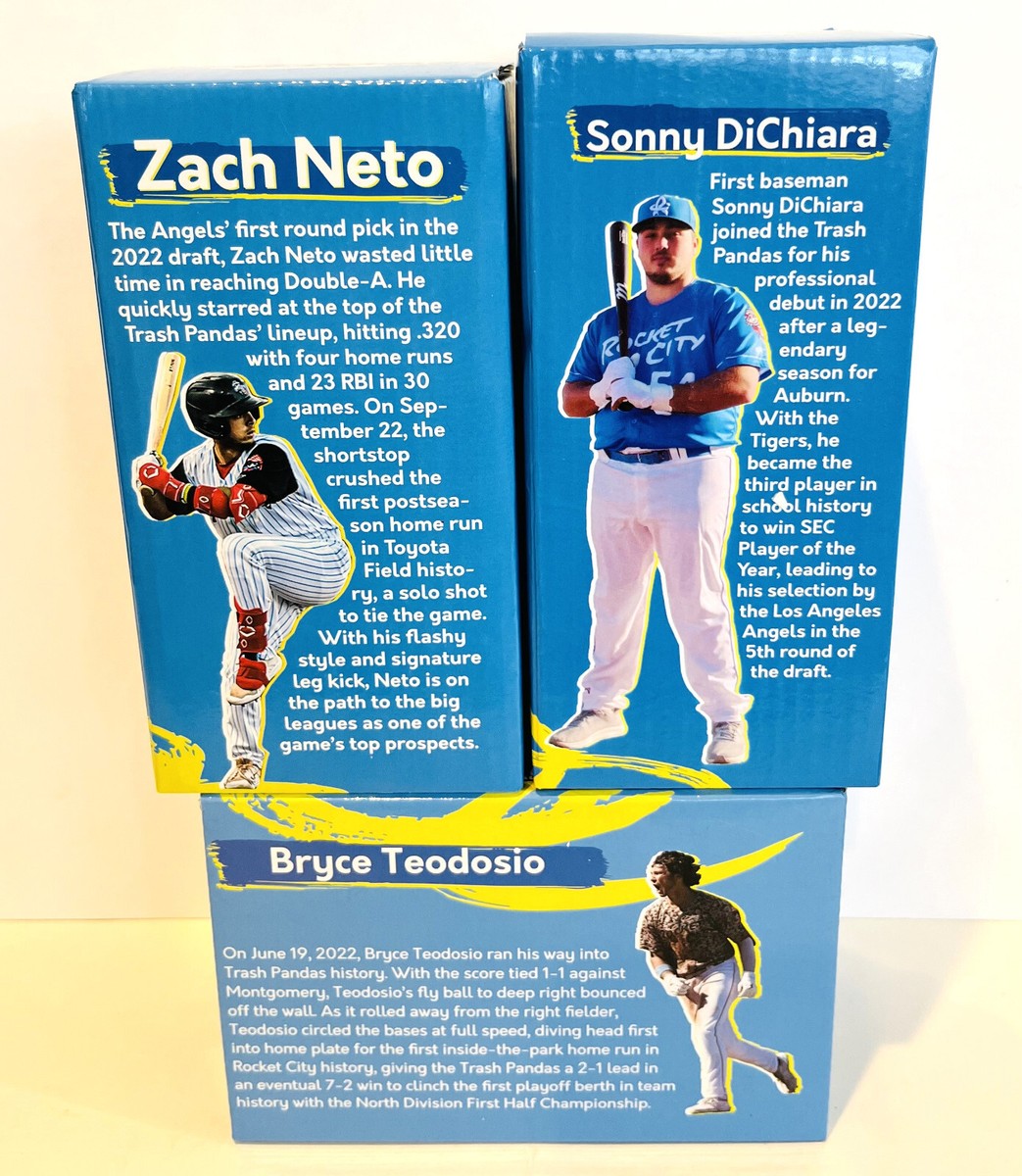 Set of 3 Zach Neto Sonny DiChiara Bryce Teodosio 2023 Bobblehead