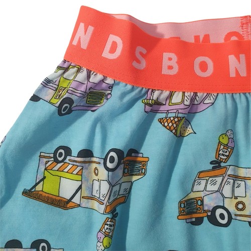 Bonds PJ Kids Size 2 Short Sleep Set Unisex Blue Ice-cream Truck - Picture 8 of 11