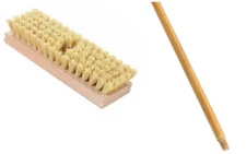 Magnolia Brush 4017 Scrub Brush, White Tampico Bristles with 48" Threaded Handle