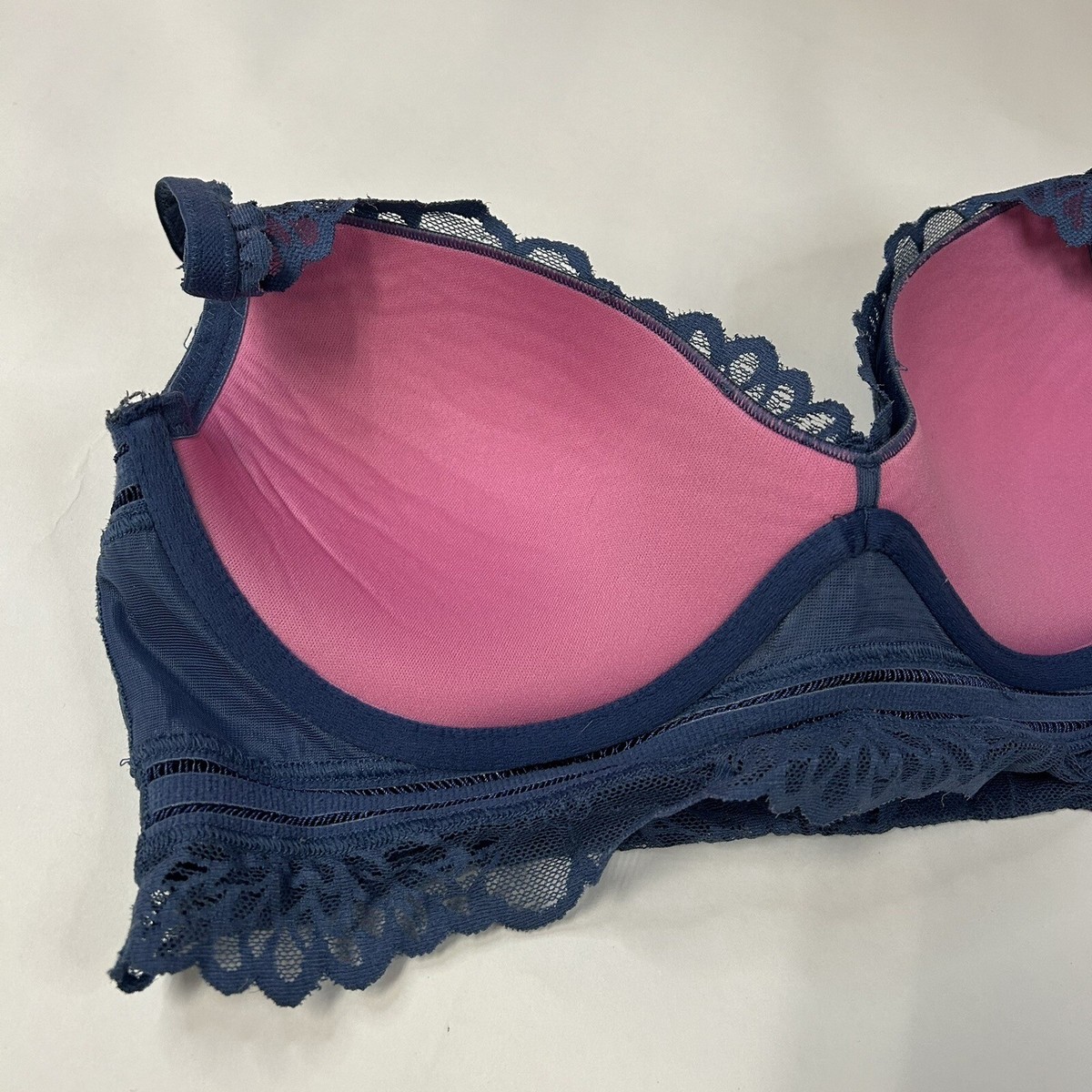 PINK Victorias Secret Large Lightly Lined Bralette Bra Blue Floral