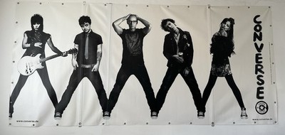 Original Converse Werbebanner - Musikikonen auf XL-Plane! Sammlerstück Vintage