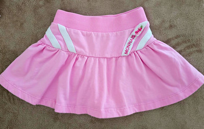 MonnaLisa Girls Pink 2T Flare Skirt Logo Accent Elastic Waist 100% Cotton