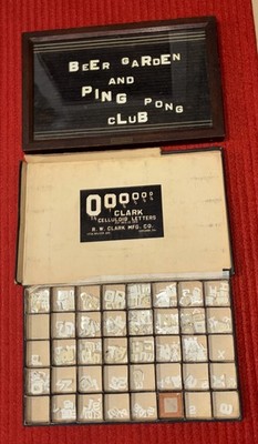 1916 Advertising Sign W/Original Celluloid Letters. Make Your Own Vintage Sign!
