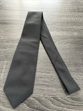 Austin Manor Vintage Black Neck Tie Polyester Silk Blend New Made In USA