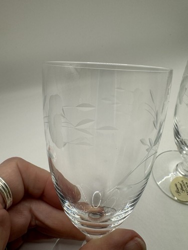 Princess House Heritage Etched Glass Juice Cordial Sherry Dessert Glasses Set-2 - Picture 2 of 4