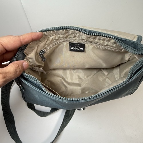 Borsa Kipling Sunita a tracolla con tracolla regolabile in blu verde - Foto 5 di 8