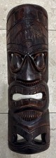 Vintage Hand Carved Wood Tiki Mask wall decor 19.25 T x 6 W x 2 D