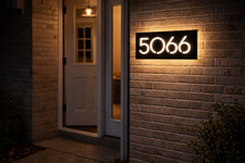 High Visibility Stainless Steel LED House Number Sign Waterproof Outdoor Backlit