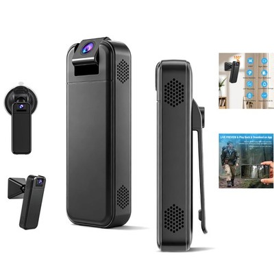 Personal Security Mini Camera - 1080P WiFi with Long Battery Life and Mounts