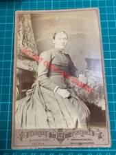 Victorian Woman Cabinet Card Photograph Studio Sunderland & Hudson Wolverhampton