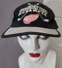 NHL Detroit Red Wings Stanley Cup Champs Black Strapback Trucker Hat Ball Cap