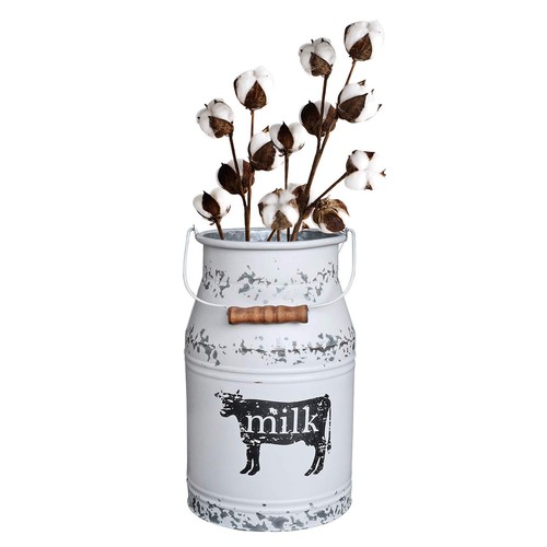 Cow Farmhouse Metal Milk Can Large Galvanized Vase Rustic Milk Jug Vase for K... - Bild 2 von 7