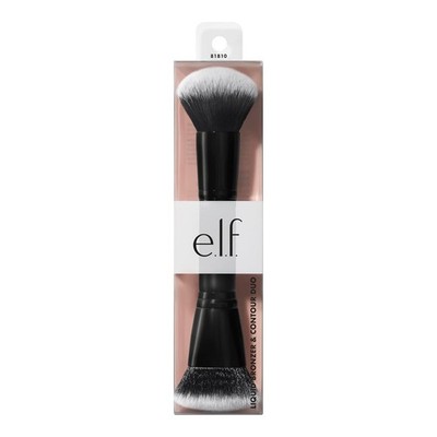 e.l.f. Liquid Bronzer & Contour Duo Brush, 100% Vegan and Cruelty-Free, 1ct.