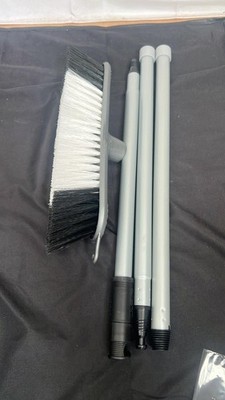 Indoor Kunststoff Kehrbesen mit weichen Nylonborsten & 3 Stück einfache Montage, grau