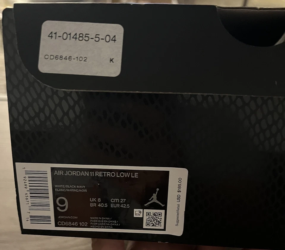 Air Jordan 11 Retro Low Snake Azul Marino Para Hombre Talla 9 CD-6846-102 NUEVO COMO NUEVO CON CAJA Foto 2 de 4