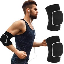 Arm Brace Pads Elbow Protector Strap Pair, Breathable Anti-Collision Sponge T...