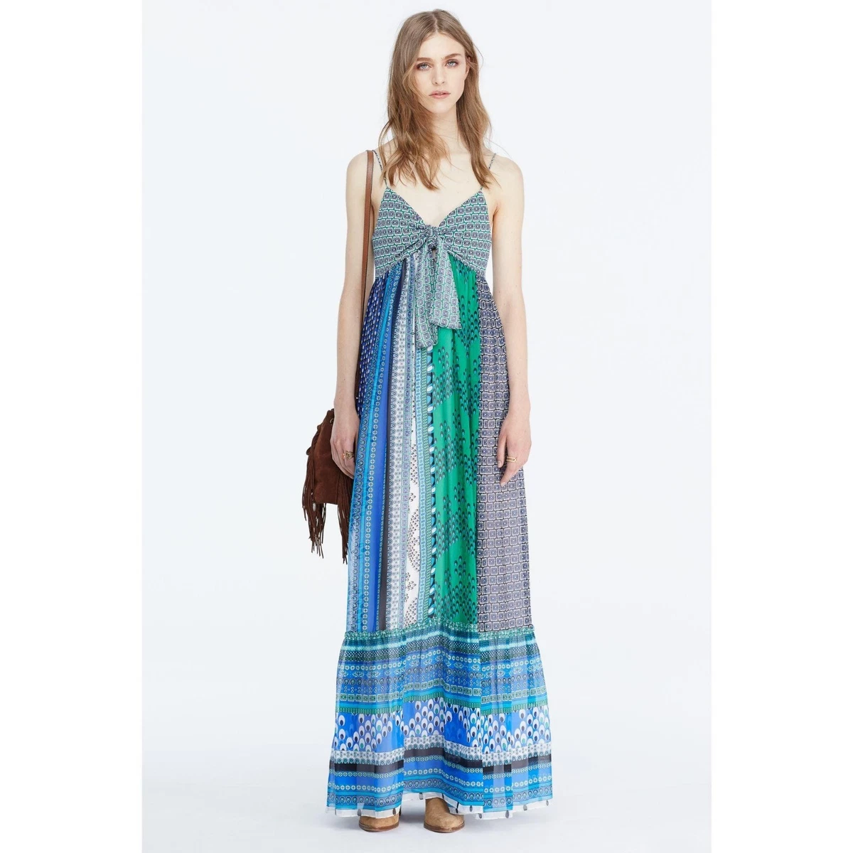 dkny white maxi dress Frayed Linen Maxi Dress | A-Line Dress