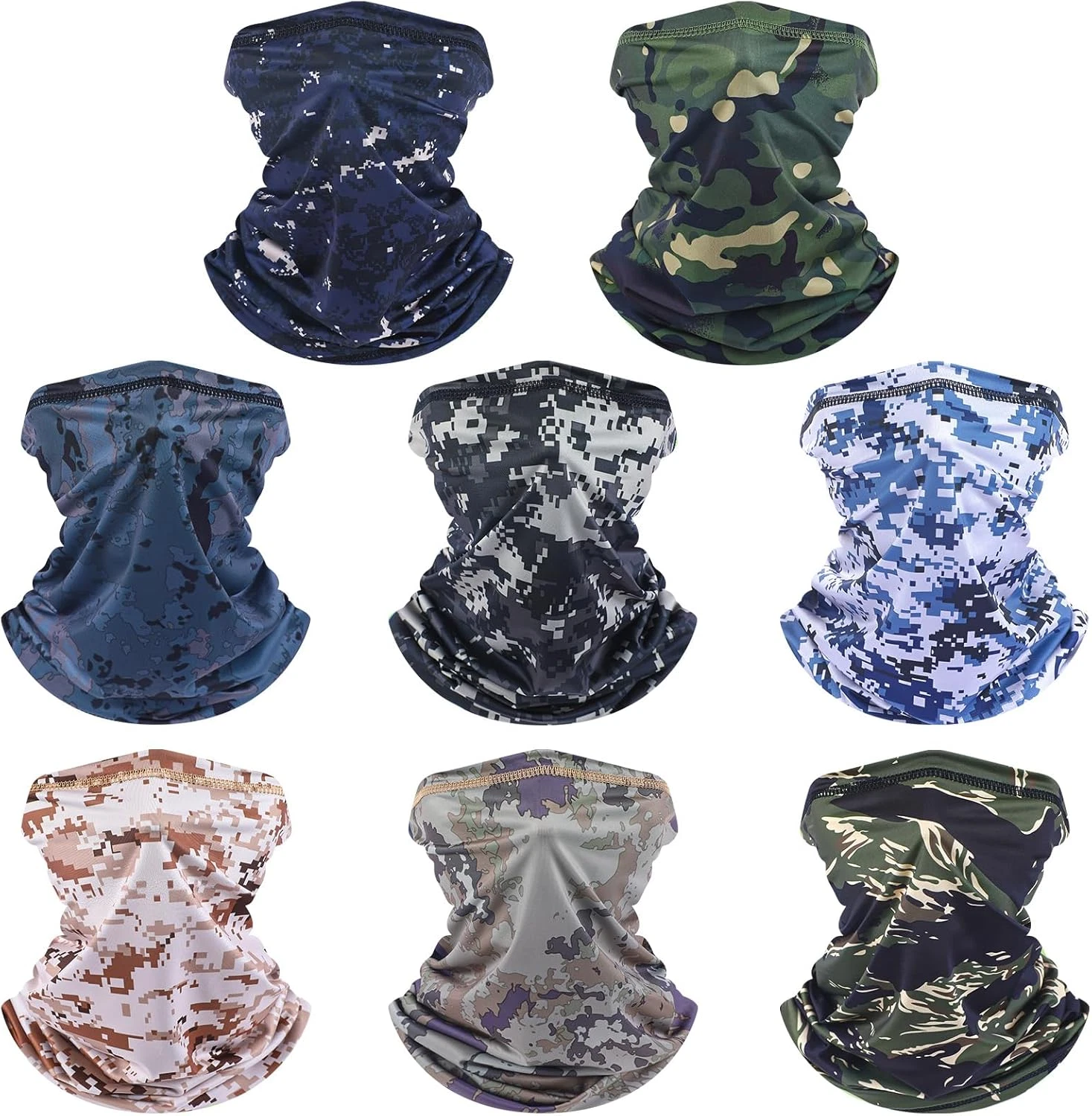 Summer Camo Neck Gaiter UV Protection Cooling Face Mask Sun Hood Bandanas for Me