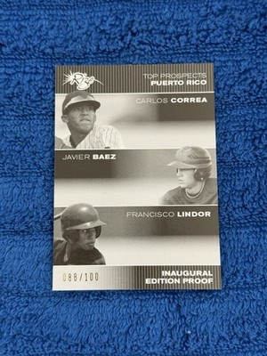 2012 RIZE TOP PROSPECTS FRANCISCO LINDOR CARLOS CORREA BAEZ #CC-JB-FL /100