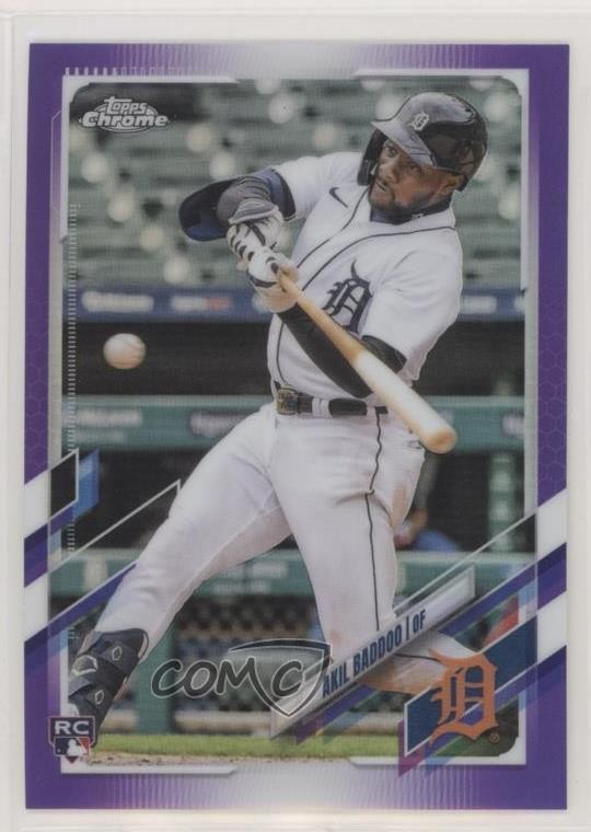 2021 Topps Chrome Update Target Purple Refractor Akil Baddoo Rookie RC 0nr3