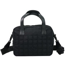 CHANEL New-Travel Nylon 2way Shoulder Handbag Black