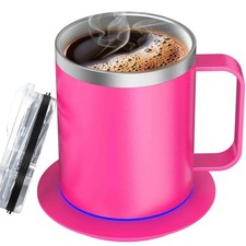 Heated Mug, Electric Heated Coffee Cup with Lid, USB Coffee Warmer Set, Women...