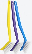 Washing Up Brushes Pack Of 3 Removes Burnt Food & Grease Easily Non Slip Grip