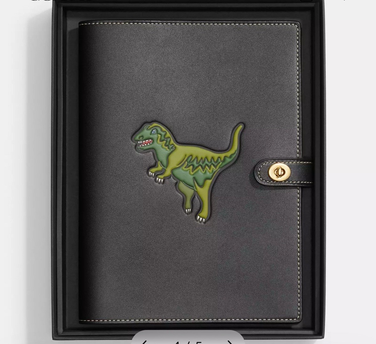 COACH LEATHER NOTEBOOK WITH REXY:NWT REXY BLACK/BRASS CE928 | eBay