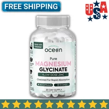 Organics Ocean Pure Magnesium Glycinate Low Dose Zinc Chelated 90 Cap FREE SHIP