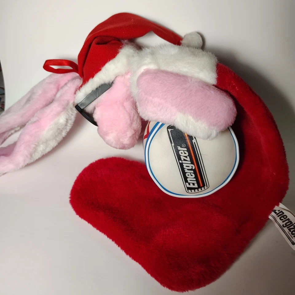 Medias de Navidad de peluche Energizer Battery Bunny 1995 de colección, peluche promocional Foto 2 de 4