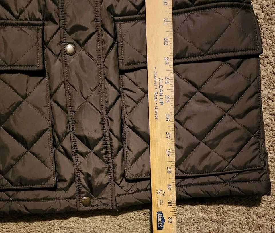 Abrigo Chaqueta Cole Haan Diamante Acolchado Talla M Forrado Codo Parches Tareas Bolsillos Foto 4 de 4