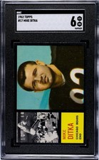 1962 Topps MIKE DITKA ROOKIE Chicago Bears #17 SGC 6 EX/NM Condition