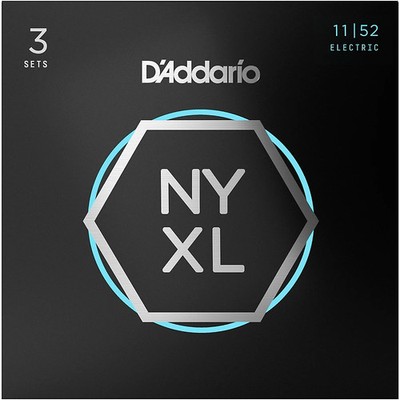 D'Addario NYXL Medium Top/Heavy Bottom Electric Guitar Strings 11-52 (3-Pack)