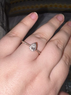 Ernest Jones ct Rose Gold pear shaped Engagement ring used size